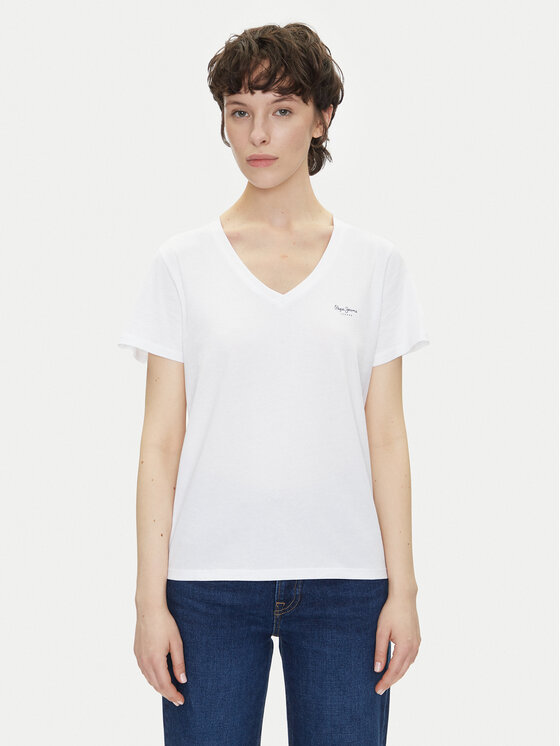 Pepe Jeans T-Shirt Macy PL506051 Biały Regular Fit