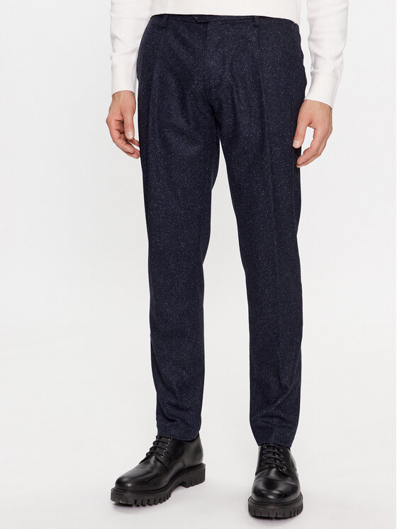 Tommy Hilfiger Chinosy Hampton MW0MW32563 Granatowy Slim Fit