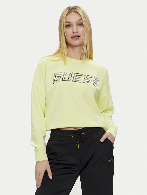 Guess Bluza Skylar V4GQ07 K8802 Zielony Relaxed Fit