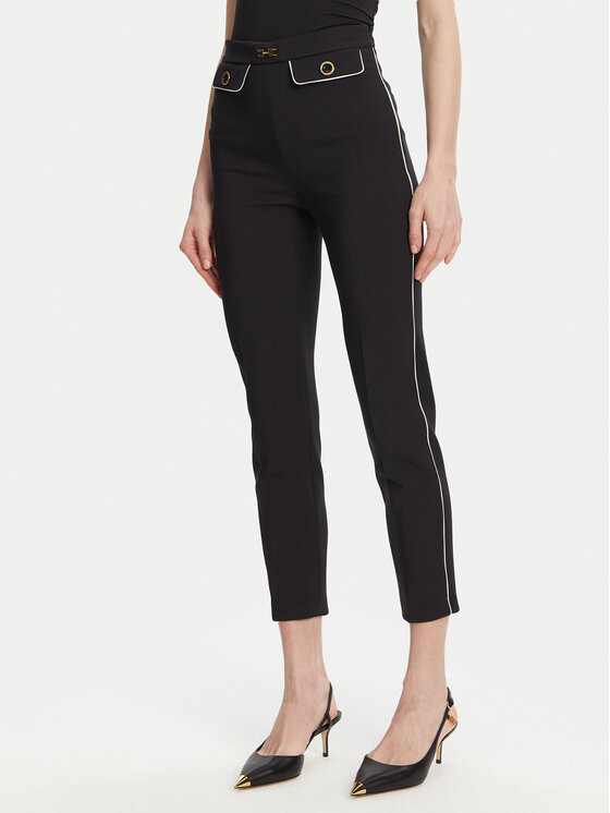 Elisabetta Franchi Spodnie materiałowe PA-T71-51E2 Czarny Regular Fit