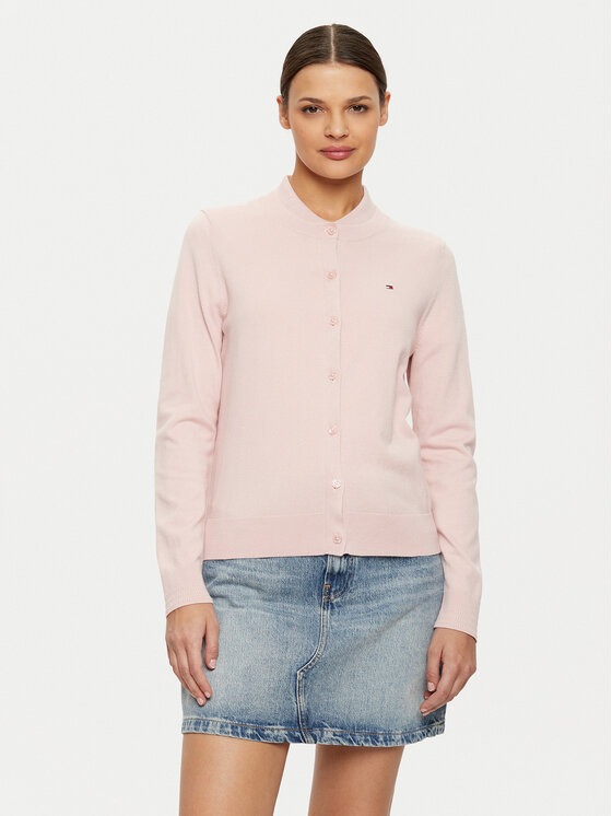 Tommy Hilfiger Kardigan WW0WW42370 Różowy Regular Fit