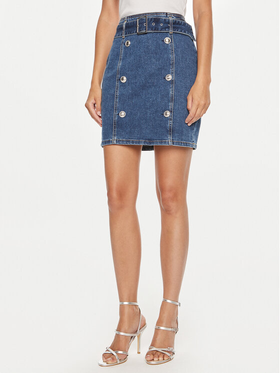 Guess Spódnica jeansowa W4YD0Q D55M0 Niebieski Regular Fit