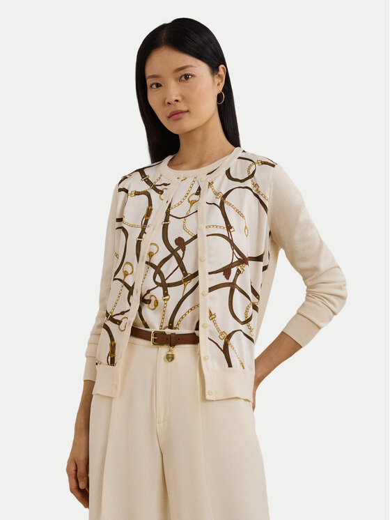 LAUREN RALPH LAUREN Kardigan 200963632001 Beżowy Regular Fit