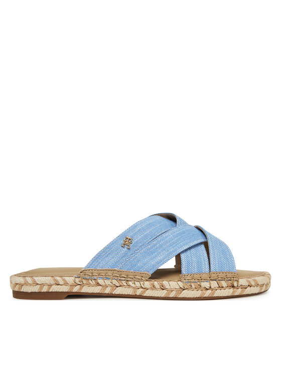 Tommy Hilfiger Espadryle Chambray Espadrille Mule FW0FW08501 Niebieski
