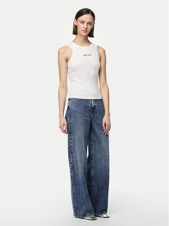Pieces Top Mikka 17152323 Biały Regular Fit