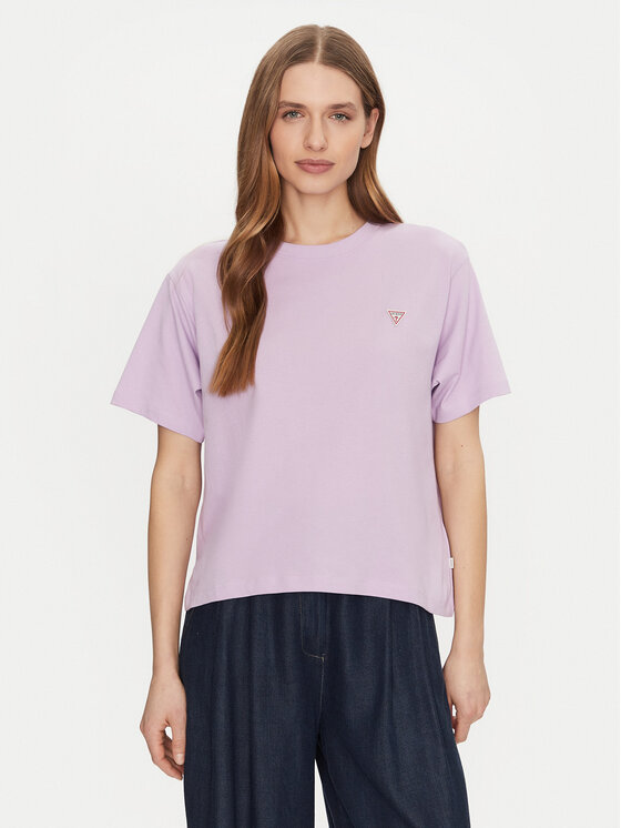 Guess Jeans T-Shirt W4YI05 K8HM0 Fioletowy Regular Fit