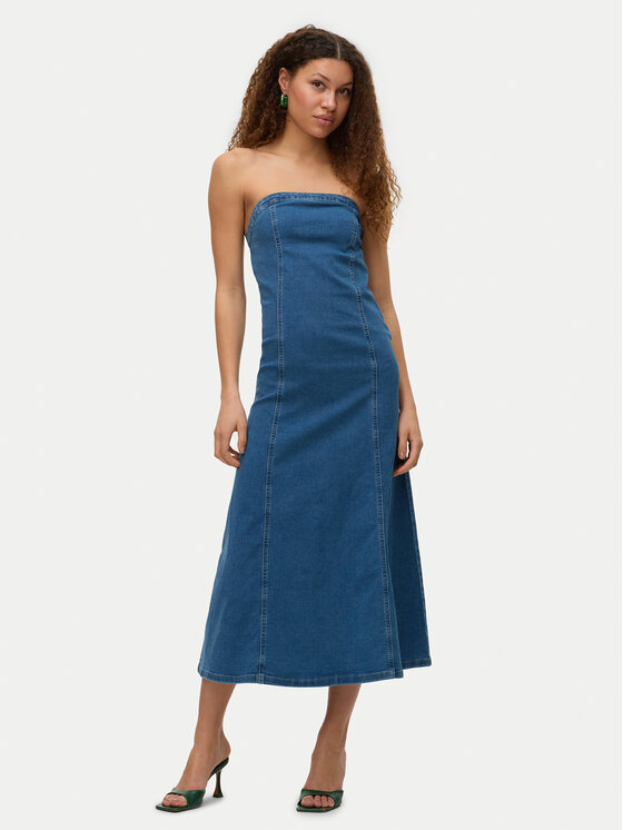 Vero Moda Sukienka jeansowa Ailey 10328202 Niebieski Regular Fit