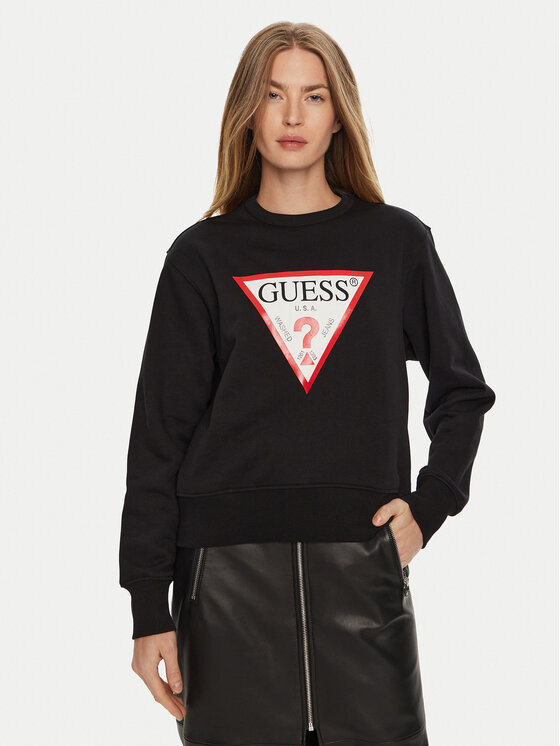 Guess Bluza W2YQ16 KBA11 Czarny Regular Fit