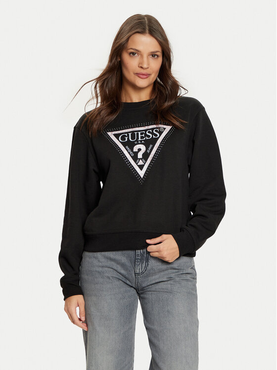 Guess Bluza W5RQ09 K8802 Czarny Regular Fit
