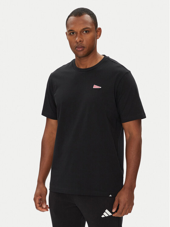 adidas T-Shirt Pennant Trim Graphic JL9228 Czarny Regular Fit