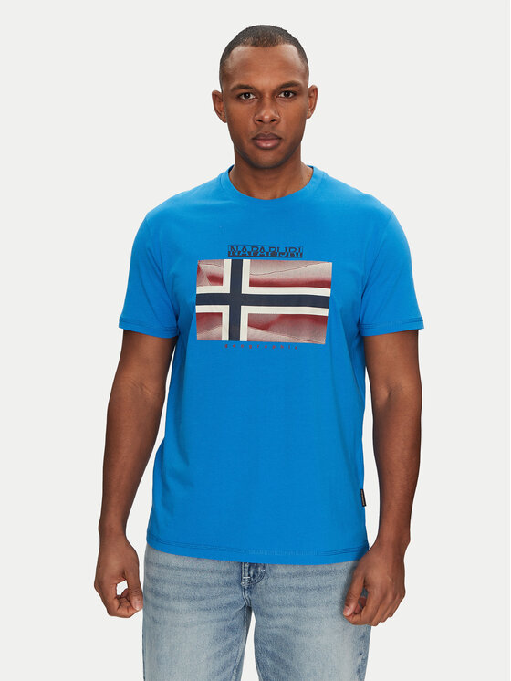Napapijri T-Shirt S-Lari NP0A4IE5B2W1 Niebieski Regular Fit