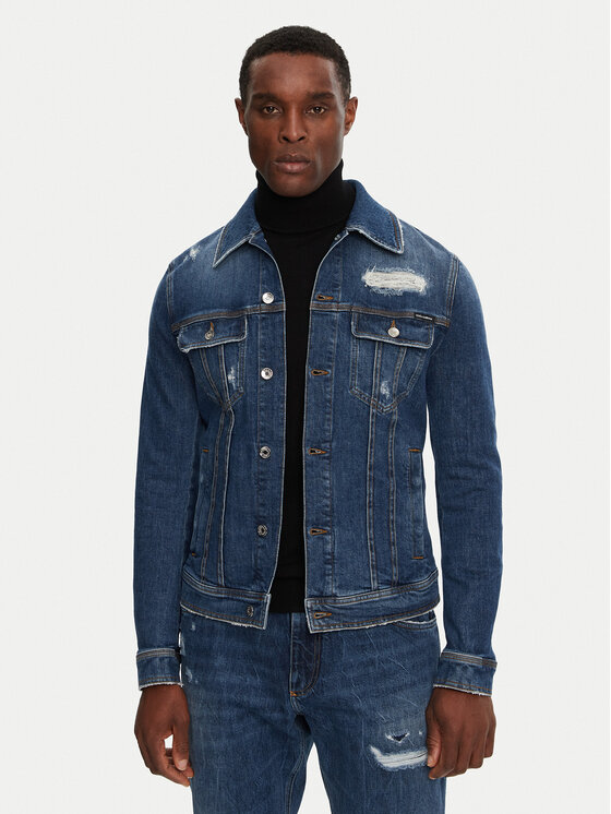 Dolce&Gabbana Kurtka jeansowa G9VZ8D G8LN5 Granatowy Regular Fit