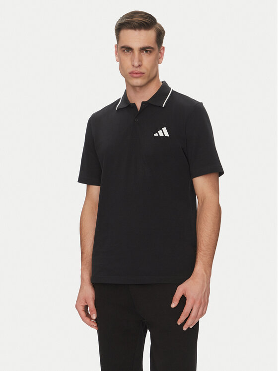 adidas Polo Essentials Small Logo JE9023 Czarny Regular Fit