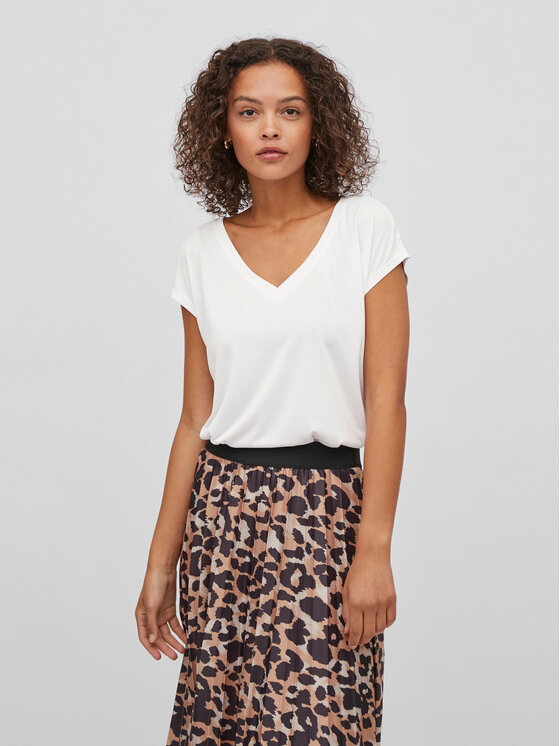 Vila T-Shirt Modala 14074847 Biały Relaxed Fit