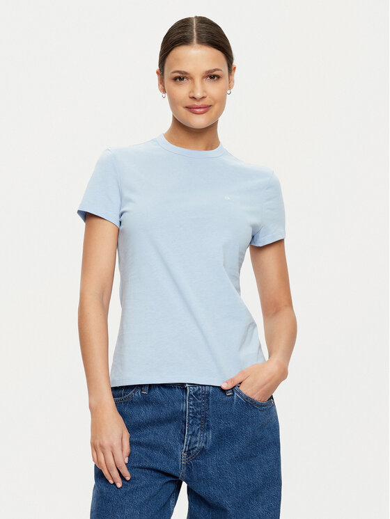 Calvin Klein T-Shirt K20K208061 Błękitny Regular Fit