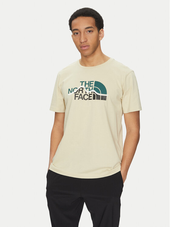 The North Face T-Shirt Mountain Line NF0A87NT Beżowy Regular Fit