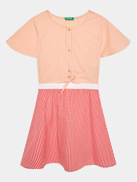 United Colors Of Benetton Sukienka codzienna 47KTCV01B Pomarańczowy Regular Fit