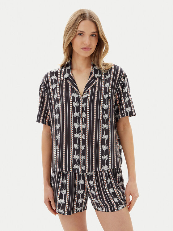 Volcom Koszula Sun Stunner B0412500 Czarny Boxy Fit