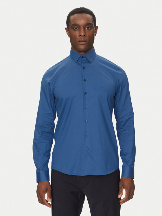 Calvin Klein Koszula K10K114298 Niebieski Slim Fit