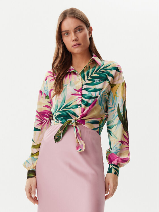 Guess Koszula W5GH0IWH9C2 Kolorowy Classic Fit