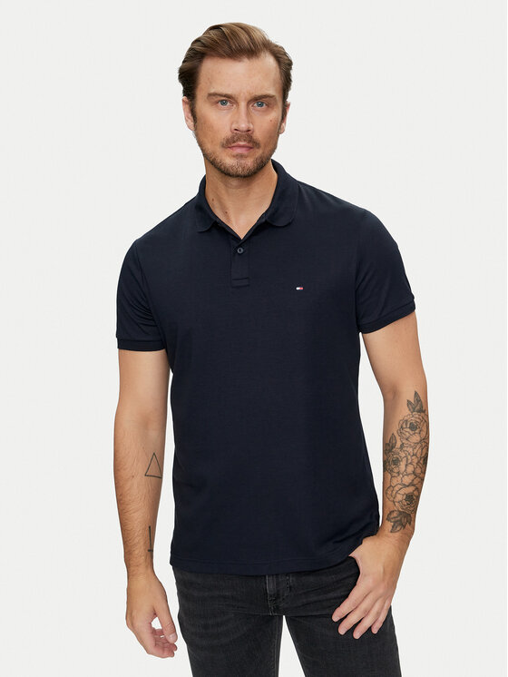 Tommy Hilfiger Polo Essential MW0MW35585 Granatowy Regular Fit