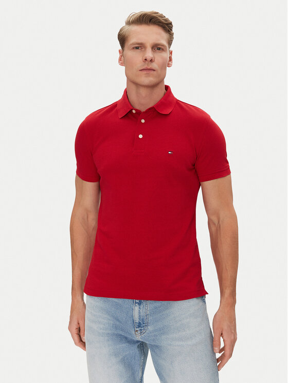 Tommy Hilfiger Polo 1985 MW0MW17771 Czerwony Slim Fit