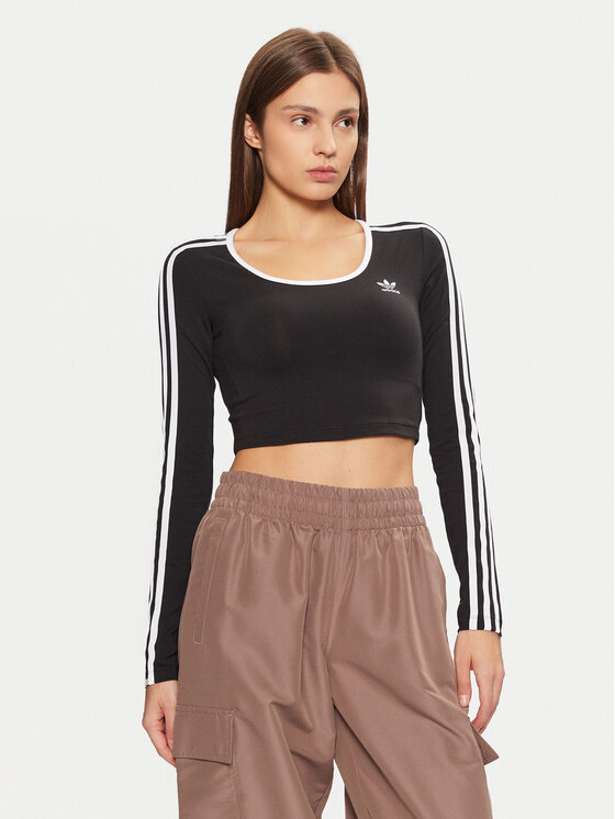 adidas Bluzka adicolor 3-Stripes JD4624 Czarny Slim Fit