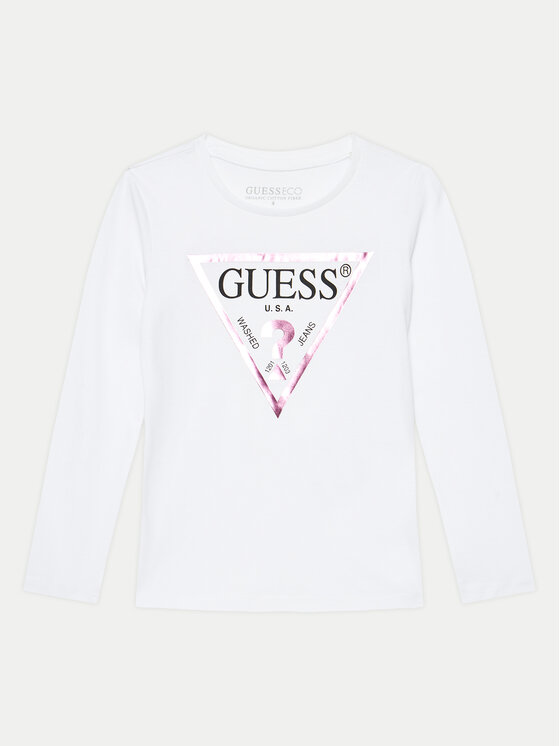 Guess Bluzka K84I18 K8HM0 Biały Regular Fit