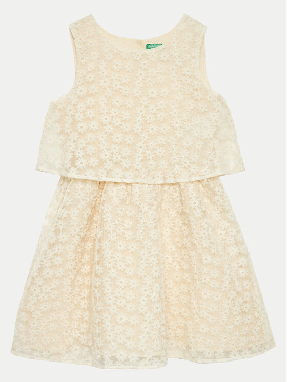 United Colors Of Benetton Sukienka letnia 4W8NCV02I Écru Regular Fit