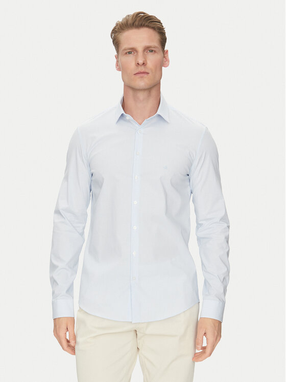 Calvin Klein Koszula K10K114301 Błękitny Slim Fit