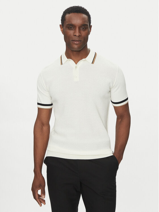 KARL LAGERFELD Polo 655017 552307 Biały Slim Fit