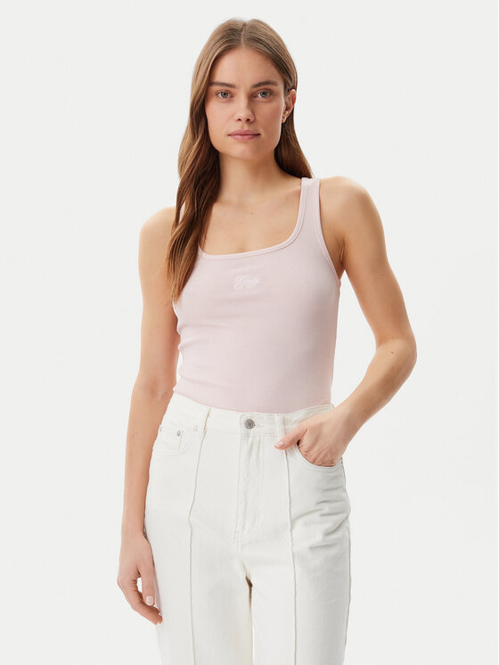 Guess Top W5GP26 KA0H1 Różowy Regular Fit