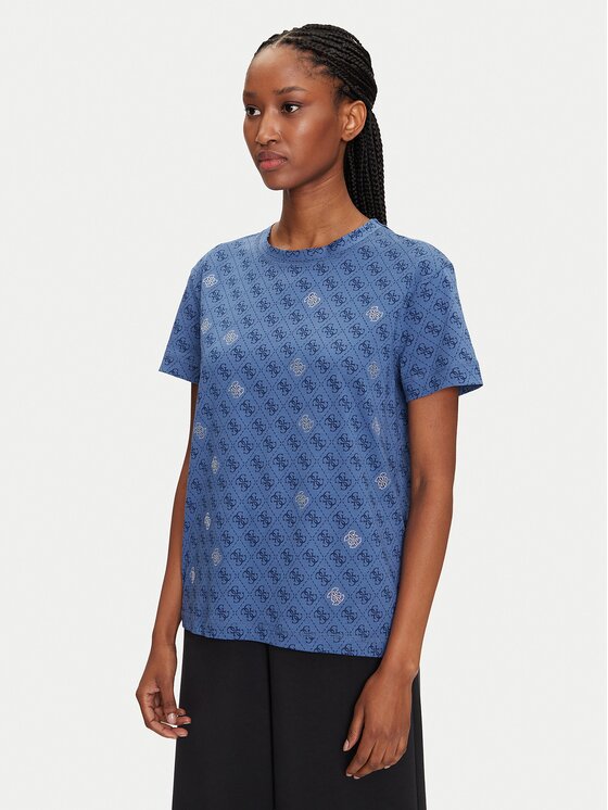 Guess T-Shirt V5GI16 I3Z14 Granatowy Regular Fit
