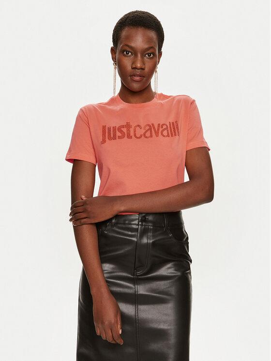 Just Cavalli T-Shirt 76PAHE03 Różowy Regular Fit