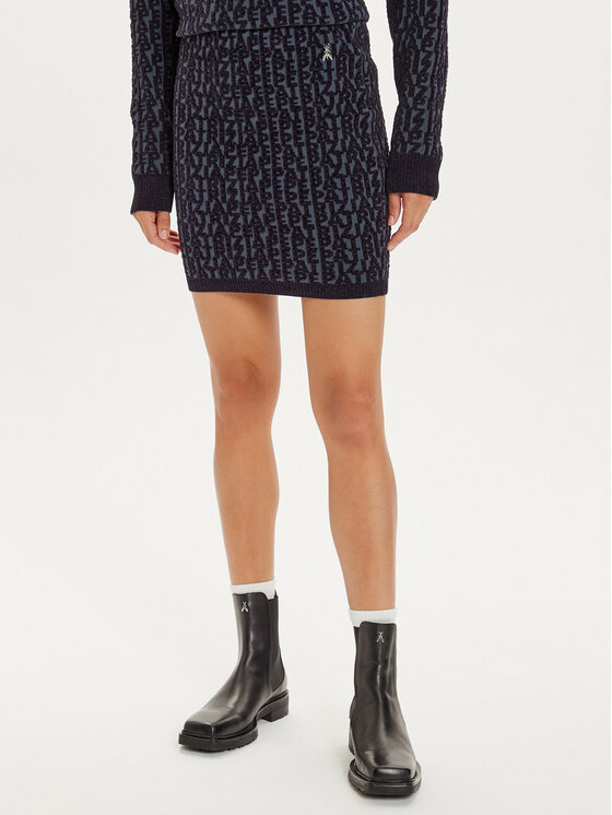 Patrizia Pepe Spódnica mini 2G0986 K210 Granatowy Regular Fit