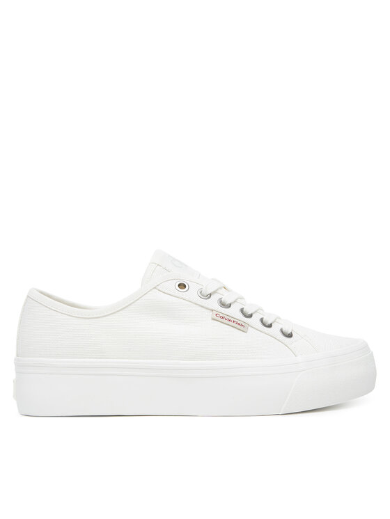 Calvin Klein Jeans Tenisówki Vulc Flatform Ctn Logo Tag YW0YW01838 Biały