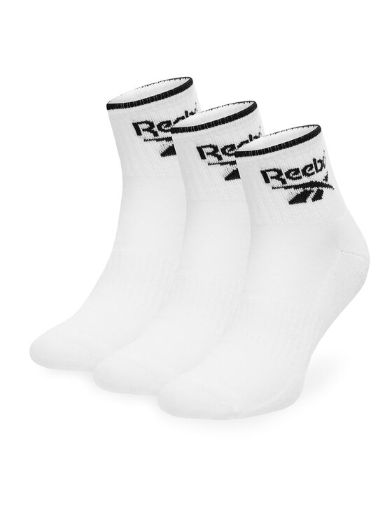 Reebok Zestaw 3 par wysokich skarpet unisex R0362-SS24 (3-pack) Biały