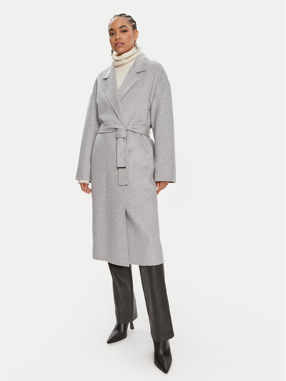 Calvin Klein Płaszcz wełniany K20K207089 Szary Oversize