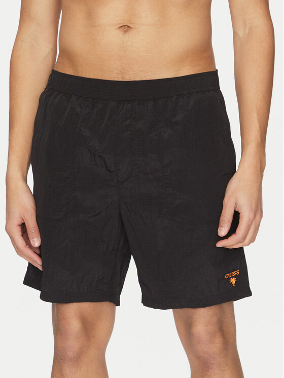 Guess Szorty materiałowe F5GT13 WH1D2 Czarny Regular Fit