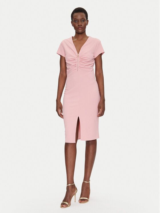 Rinascimento Sukienka koktajlowa CFC0123774003 Różowy Regular Fit