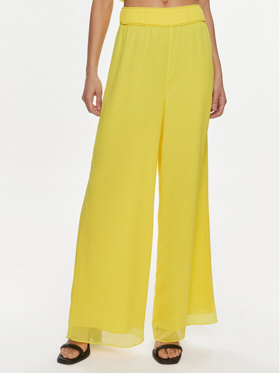 Patrizia Pepe Spodnie materiałowe 2P1584/A061-Y447 Żółty Wide Leg