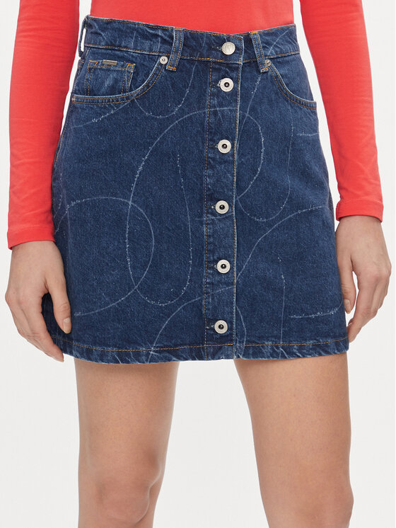 Pepe Jeans Spódnica jeansowa Winnie PL901097 Granatowy Regular Fit
