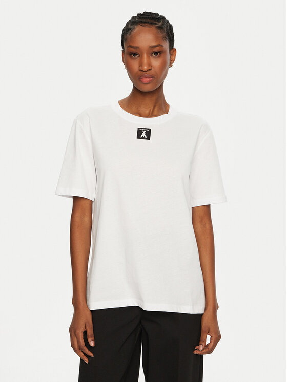 Patrizia Pepe T-Shirt 8M1612/J089-W103 Biały Regular Fit