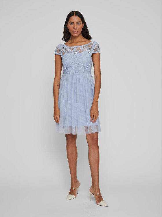 Vila Sukienka koktajlowa Ulricana 14083836 Błękitny Regular Fit