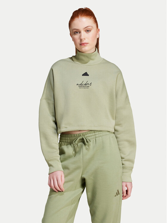 adidas Bluza Signature Graphic JE3899 Zielony Loose Fit