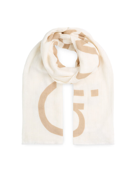 Calvin Klein Szal Bold Logo Cotton Hemp Scarf K60K612975 Écru