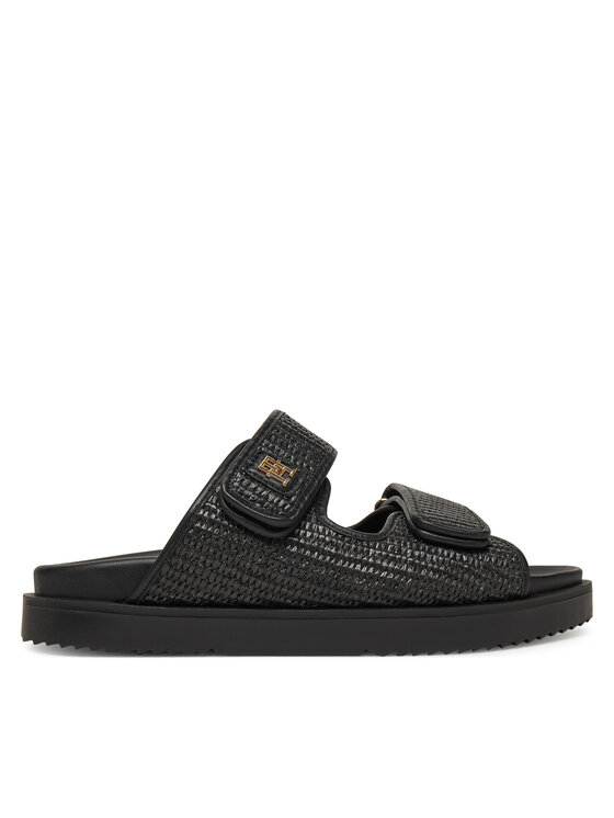 Tommy Hilfiger Klapki DOUBLE STRAP RAFFIA FW0FW08940 Czarny