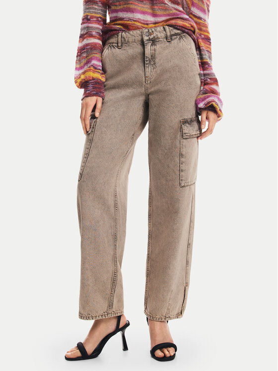 Desigual Jeansy Casandr 24WWDD96 Szary Straight Fit