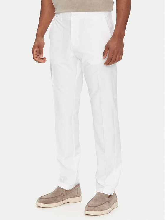 BOSS Spodnie materiałowe T_Commuter-Slim 50534303 Biały Slim Fit