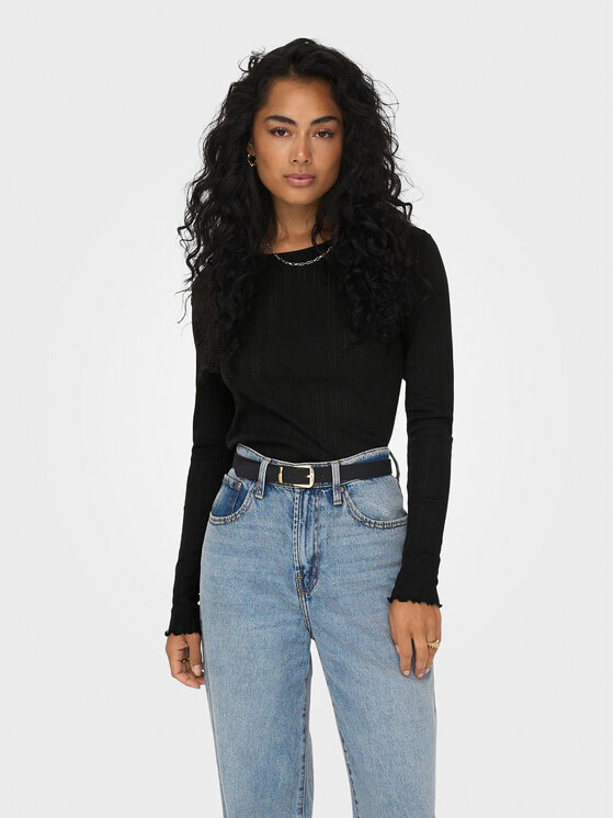 ONLY Bluzka Carlotta 15291987 Czarny Regular Fit